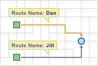 Output for many start locations to one end location